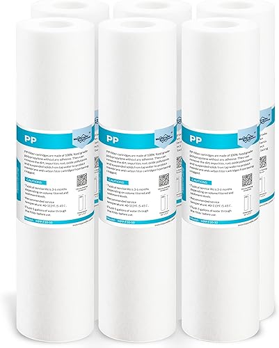 Membrane Solutions Cartucho de polipropileno de repuesto para filtro de agua de sedimento de 10 micras de 10 x 2.5 pulgadas para sistema de ósmosis