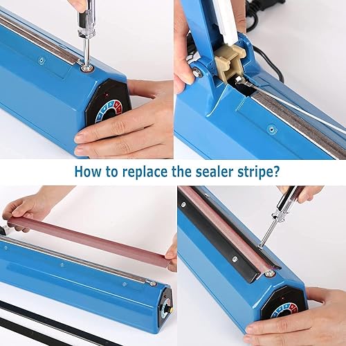 Miniatura 7 de Máquina selladora de calor por impulso de 8 pulgadas, sellador de bolsas de impulso de 7.874 in, máquina de sellado de bolsas de polietileno, cierre