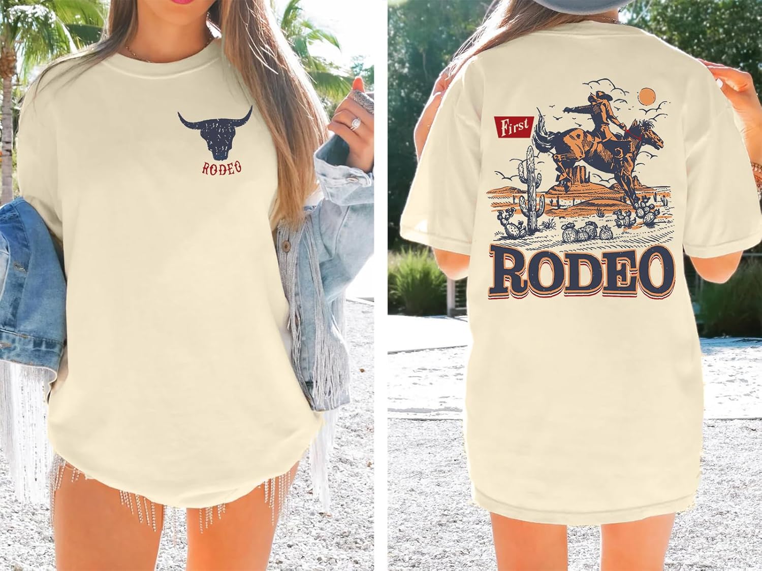Oversized Western Graphic Shirt Women: Cowboys Country Shirt Casual Rodeo Howdy Cowgirl Tee Top - Image 4