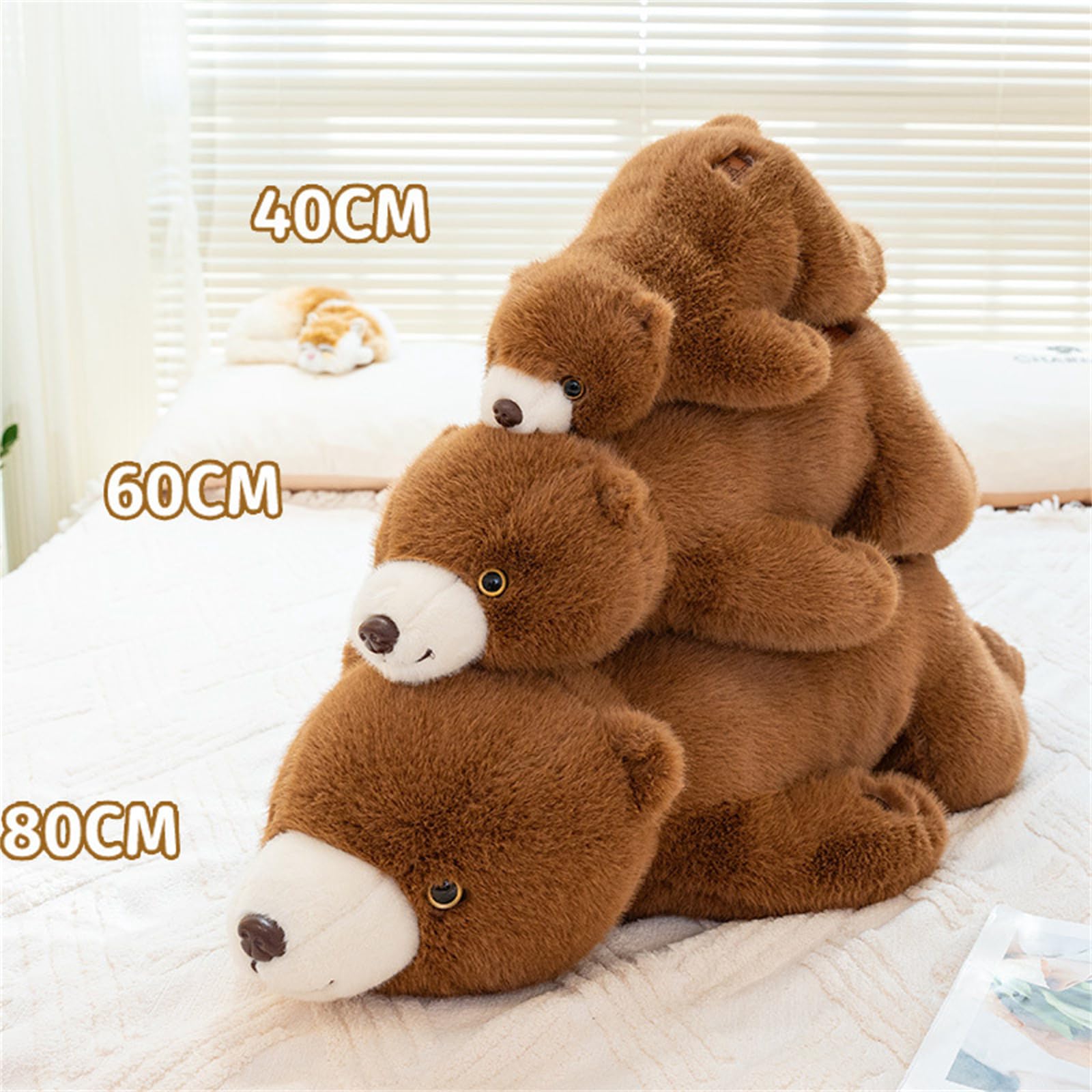 Eisbär Plüschtier, niedlichen riesigen Eisbären Plüschtier ,Weicher Bär Kuscheltier Für Babys Riesen Plüschtier,Kuscheltier Plüschtier ,Mädchen Geschenk Plüschtier Geburtstagsgeschenk (Braun,80cm)