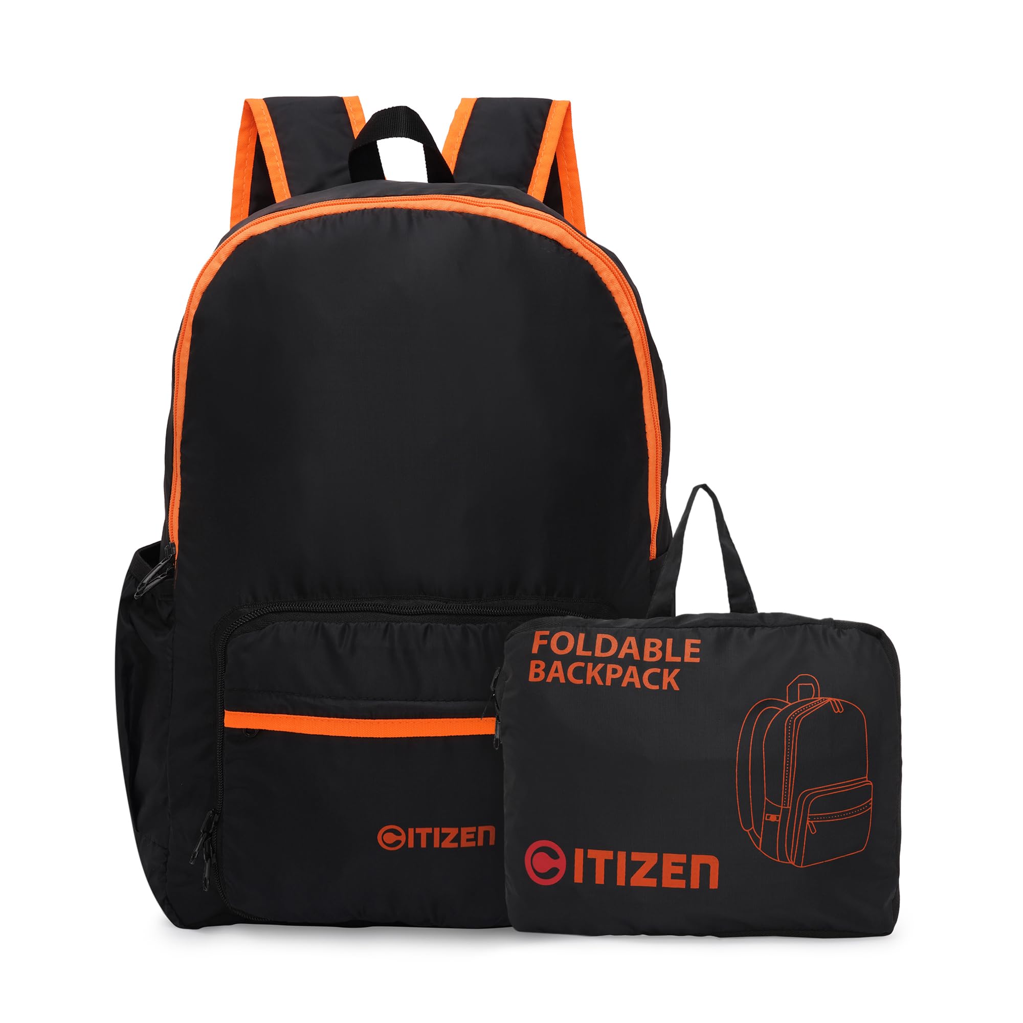 Casual 85 Foldable Bag with Spacious Compartment, Hidden Pocket, Neon Shoulder Straps, Water Bottle Holders, and Quick-Access Pockets - Perfect for Travel Folable Backpack-image-45
