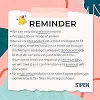 Vista 6 de SyPen Bolígrafos personalizados con tu logotipo o texto personalizado, paquete de 500 unidades a granel para negocios, fiestas y eventos, bolígrafos