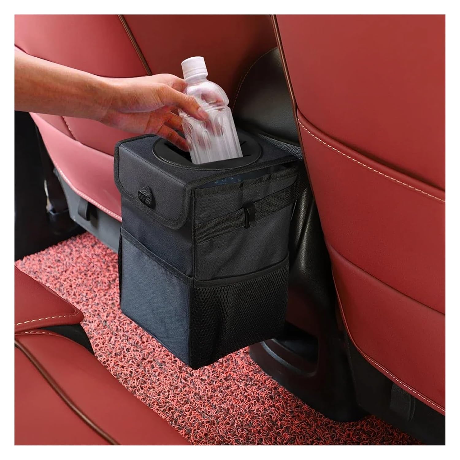 Car Trash Can Bin, Acessórios Organizer, Lixo Dump, Bolsos de armazenamento de carros, Closeable, portátil