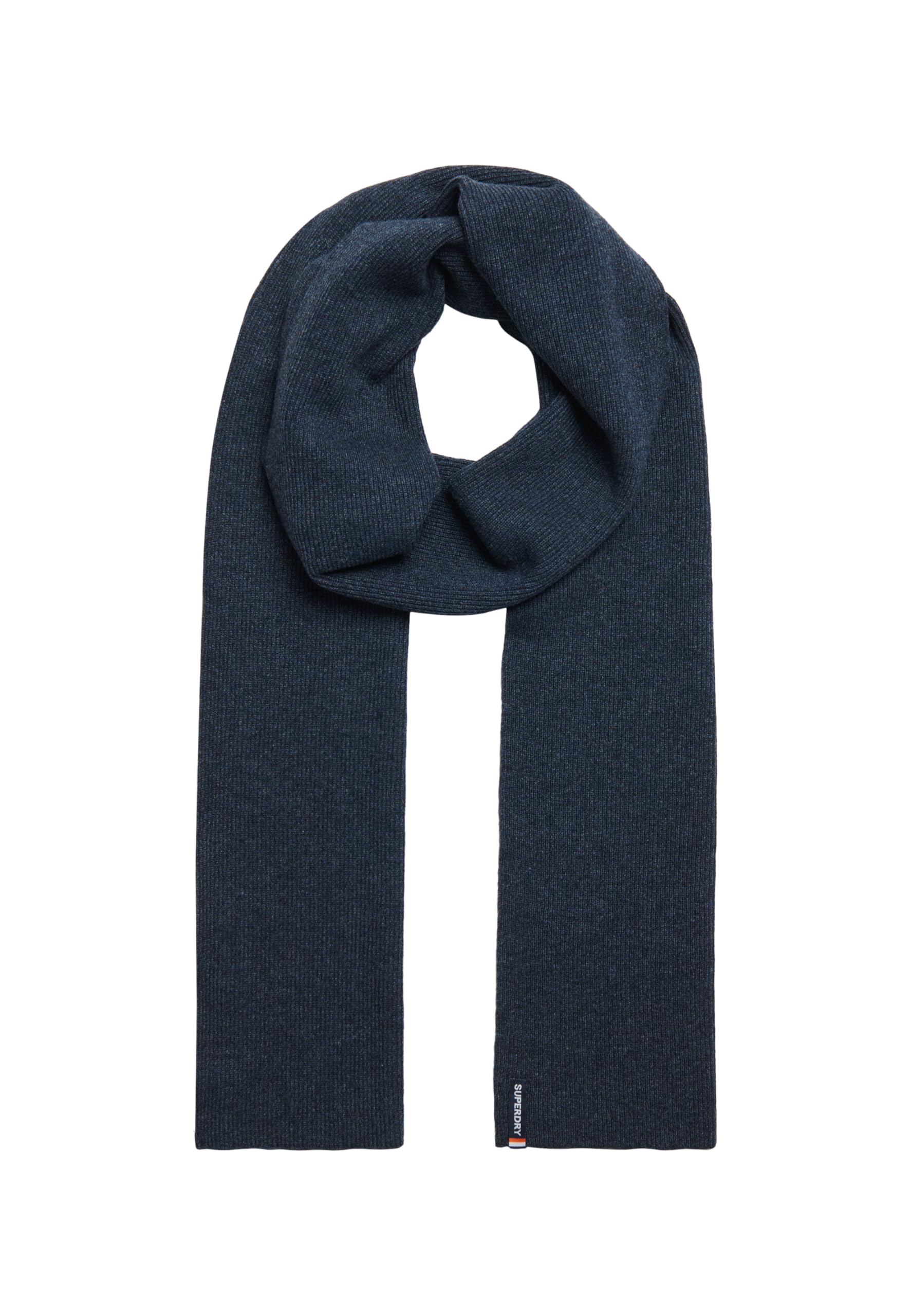 Superdry Women's Bleu Knitted Scarf With Logo For Essential