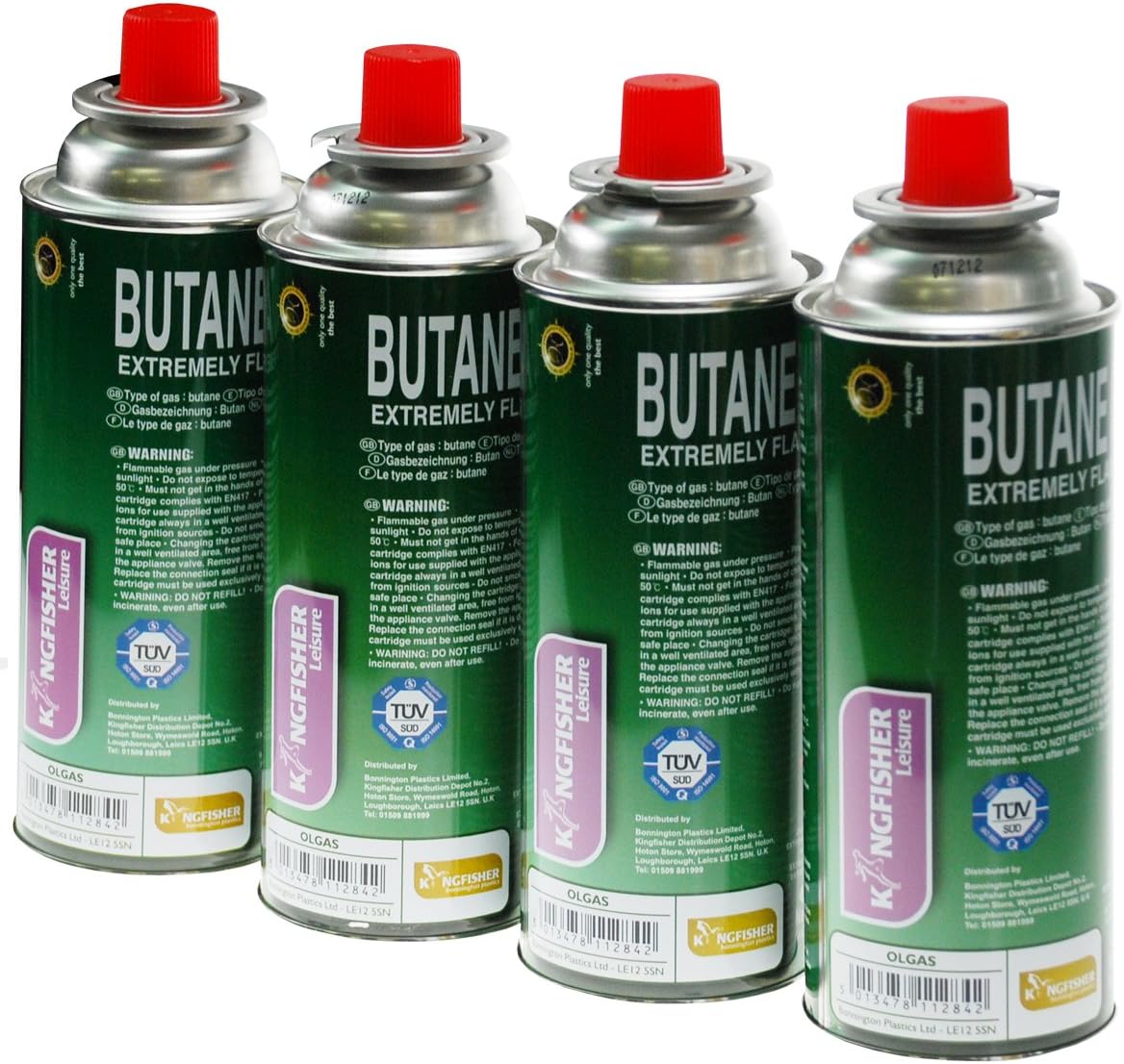4 x BUTANE GAS CANISTER REFILL