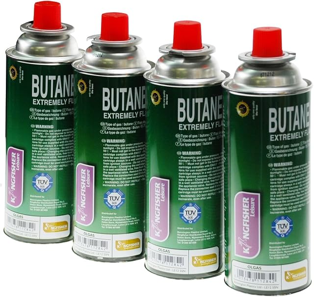 AUG14 4 X 250G BUTANE GAS CANISTERS