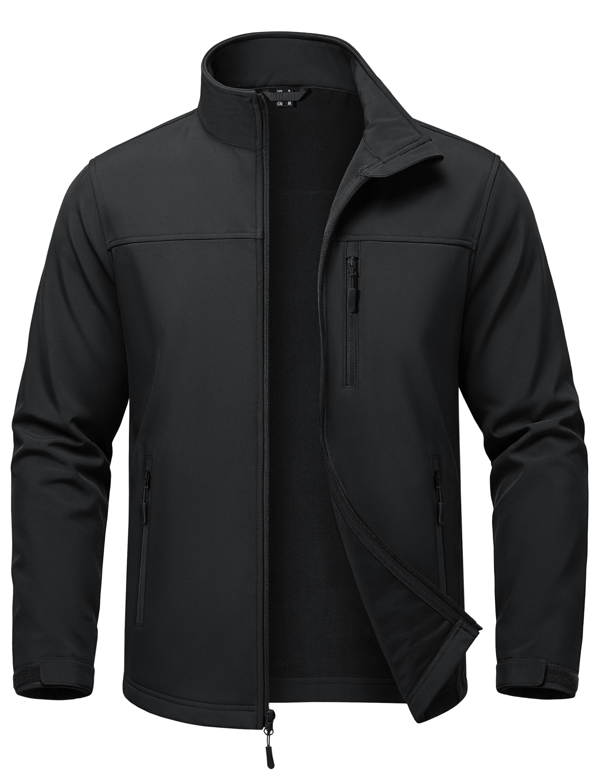 MAGCOMSEN Mens Lightweight Softshell Jacket Fleece Tactical Waterproof Coat