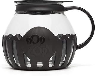 Ecolution Patented Micro-Pop Microwave Popcorn Popper with Temperature Safe Glass, 3-in-1 Lid Measures Kernels and Melts Butter, Made Without BPA, Dishwasher Safe, 3-Quart, Black
