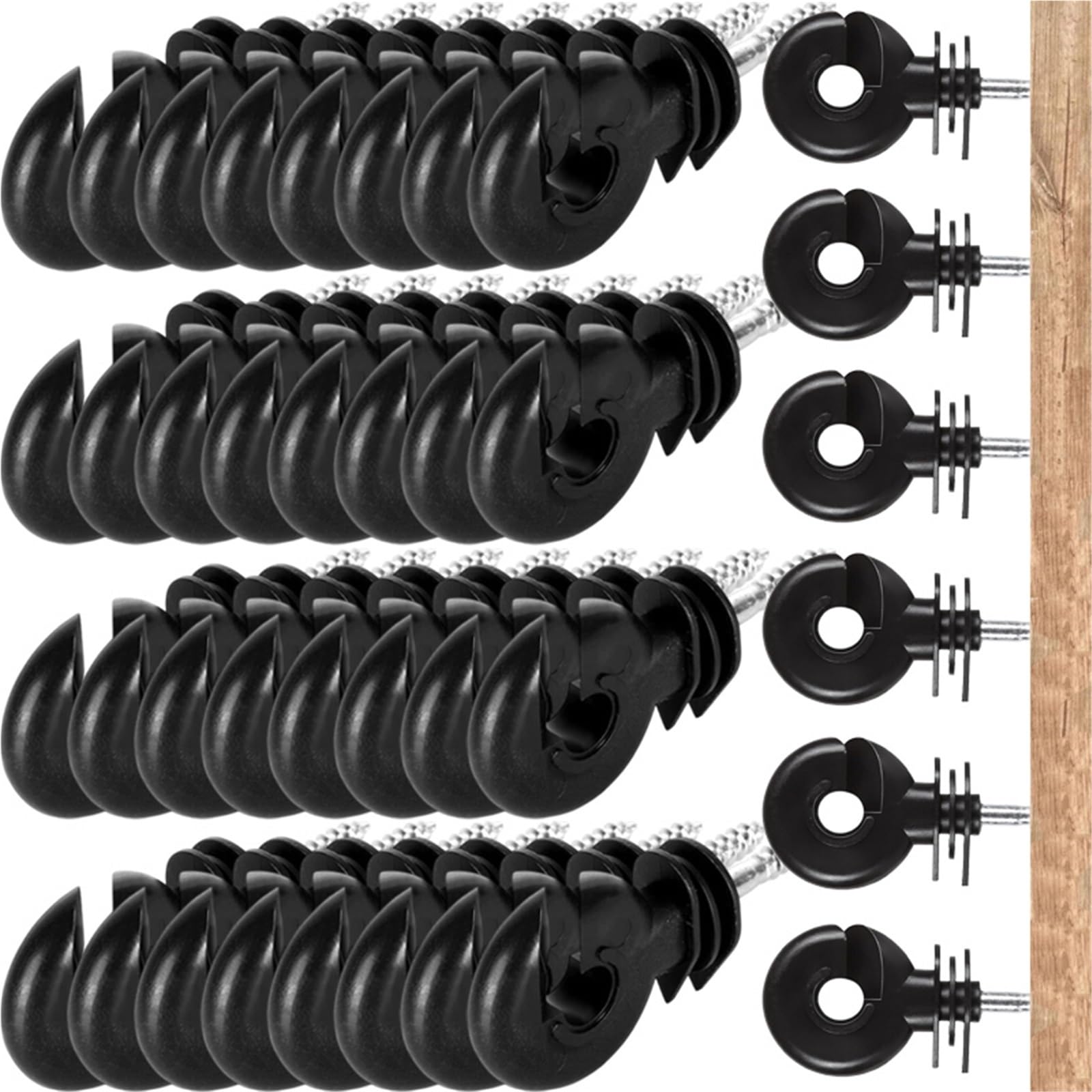 Anillo Aislador Aisladores Tornillo resistente del poste de madera los clavos penetrantes aisladores la cerca eléctrica for granja(30PCS)