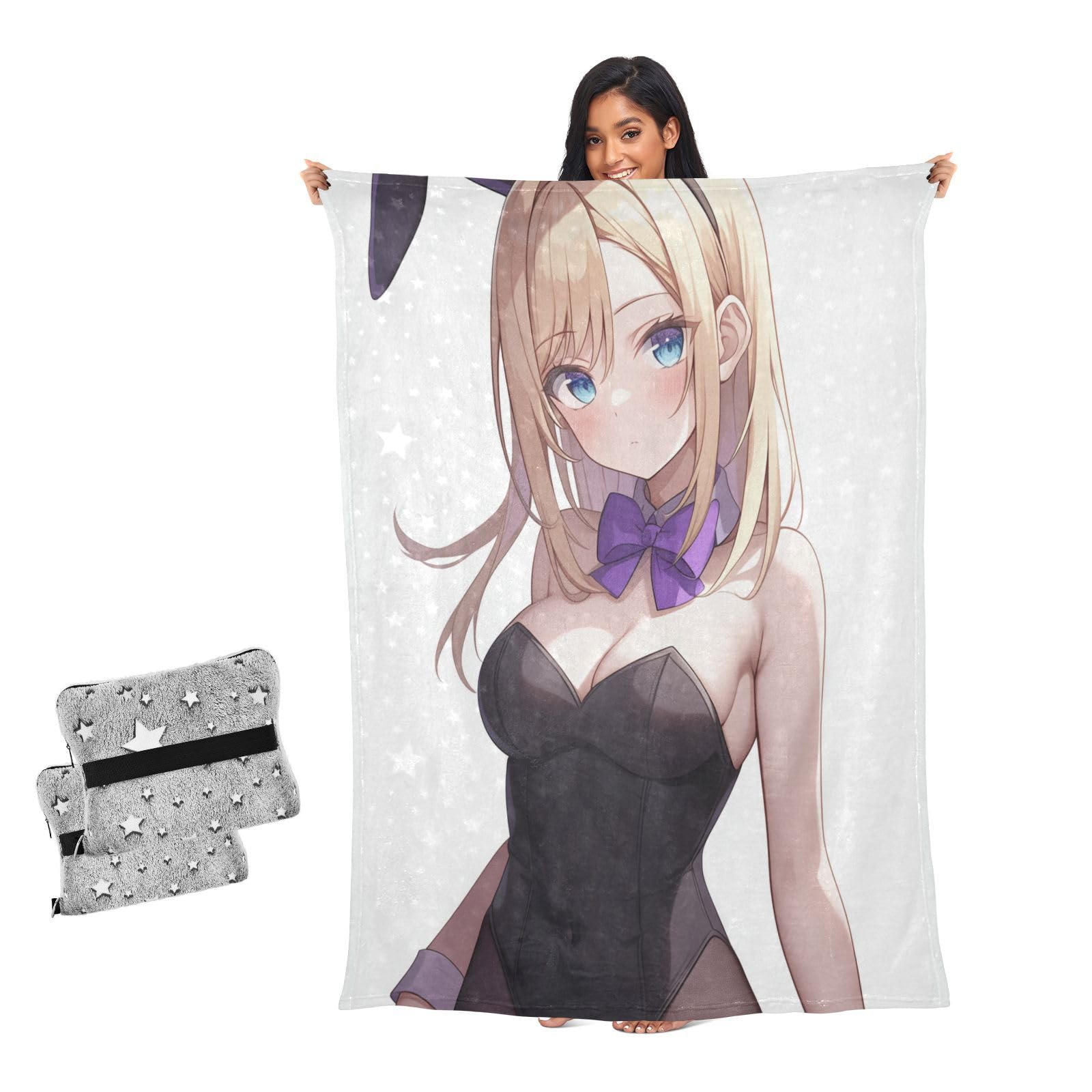 Couverture douce pour lit motif lapin plaid lit adulte cadeau pour homme et femme