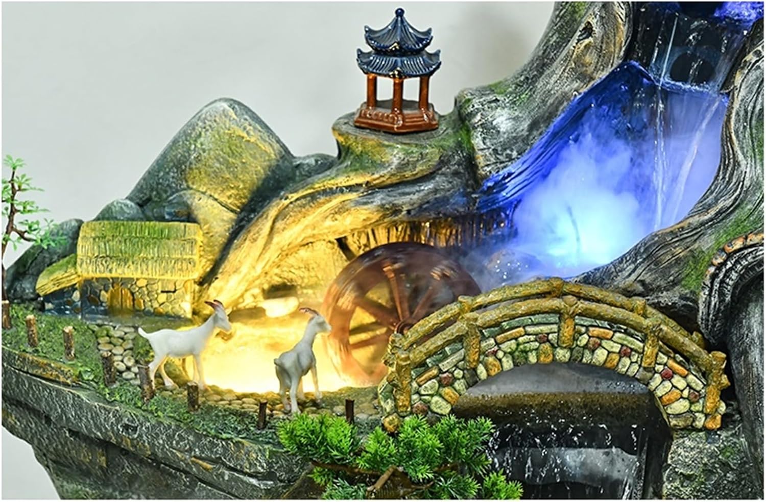 Modern Chinese Rockery Water Fountain Landscape, Garden Home Decoration, Balcony Courtyard Garden Decoration Floor-Standing Fountains(S)