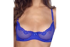 Timpa Women's Exuberant Electric Blue Lace Underwire Demi Bra 16449