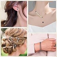 Vista 7 de Suream Cuentas para brochas de maquillaje, 1300 unidades, cuentas redondas negras, sin agujeros, de 0.315 in/0.31 pulgadas, perlas de relleno