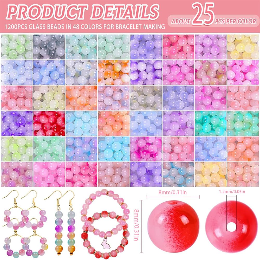 Colle Perles Pour Bracelet, DIY Perles Pierre Naturelles, Perles Bijoux