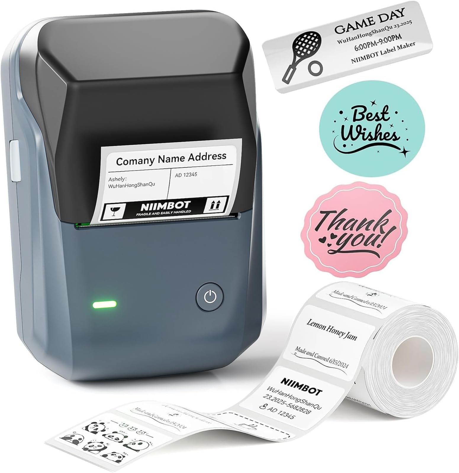 - NIIMBOT B1 Label Maker Machine with Tape, Thermal Label Printer Easy to Use for Office, Home, Business, 2 Inch Label Maker with Labels(2'' x1.18'')-Dark Blue (Dark Blue)