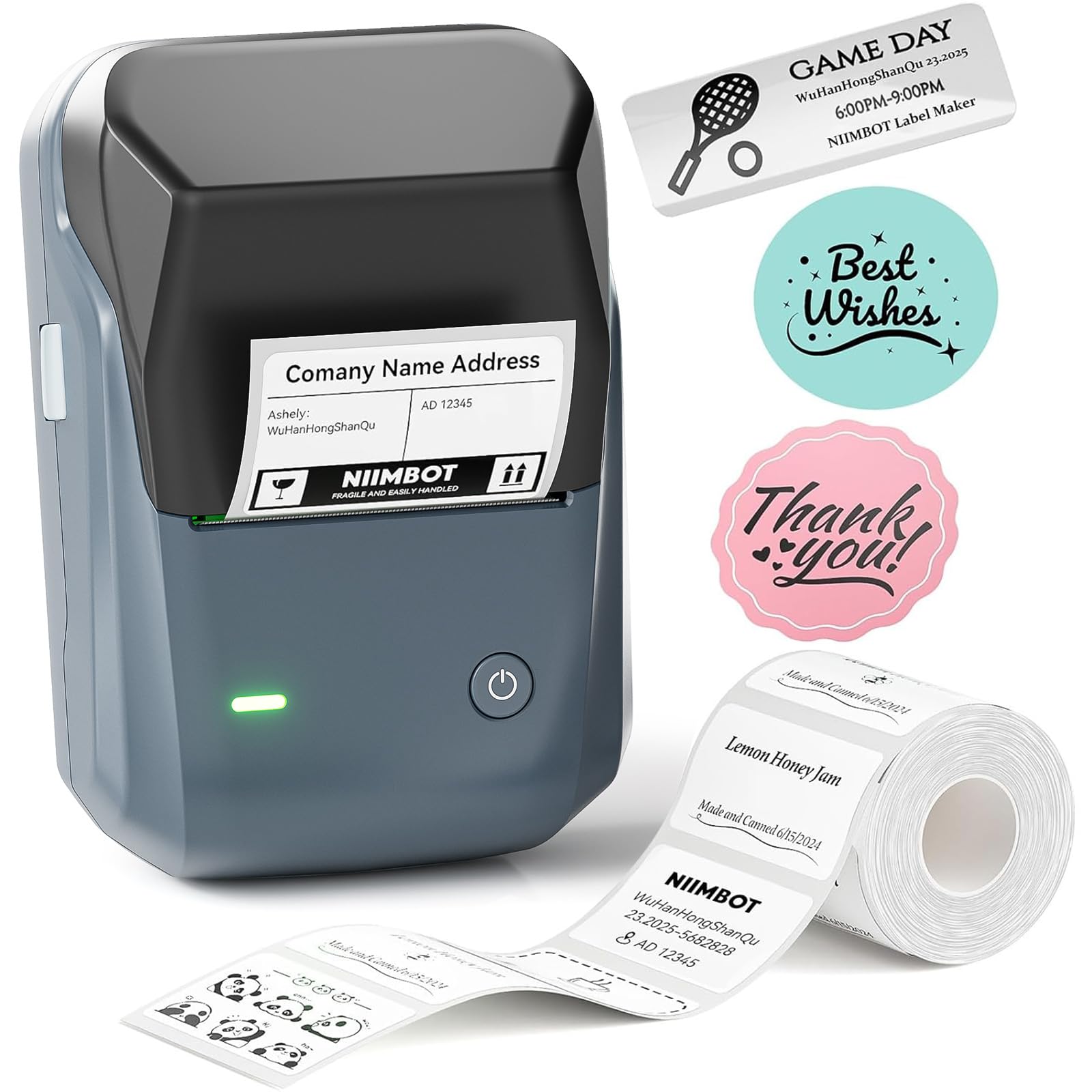 NIIMBOT B1 Label Printer with 1 Roll Starter Tape, Bluetooth Label Printer, Thermal Labeler Sticker, Print Size 20-50 mm, Compatible with iOS and Android for Retail, Office, Supermarket [video game]