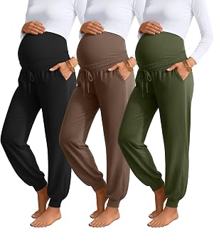 3 Pack Womens Maternity Pants Loose Pregnancy Joggers