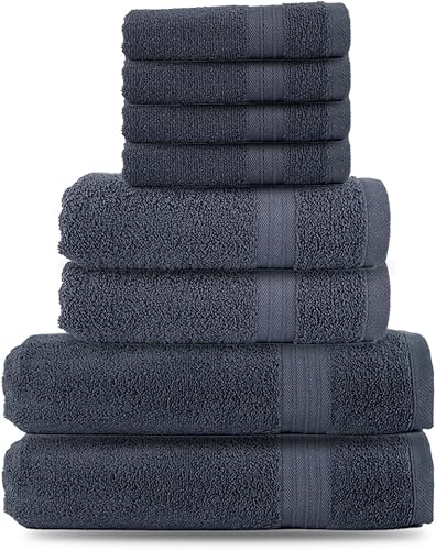 Juego de toallas de algodón, juego de 3 piezas, incluye 1 toalla de baño, 1 toalla de mano y 1 toallita, juego de toallas suaves y absorbentes para