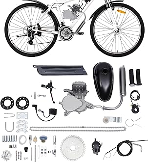 Foloose Bicycle Motor 80cc Bicycle Engine Kit 2 Stroke Motorized Bike Motor Kit for Bicycle Auxiliary Motor Electric Motor Micro Motor for Mountain Bike Road Bike Gravel Bike