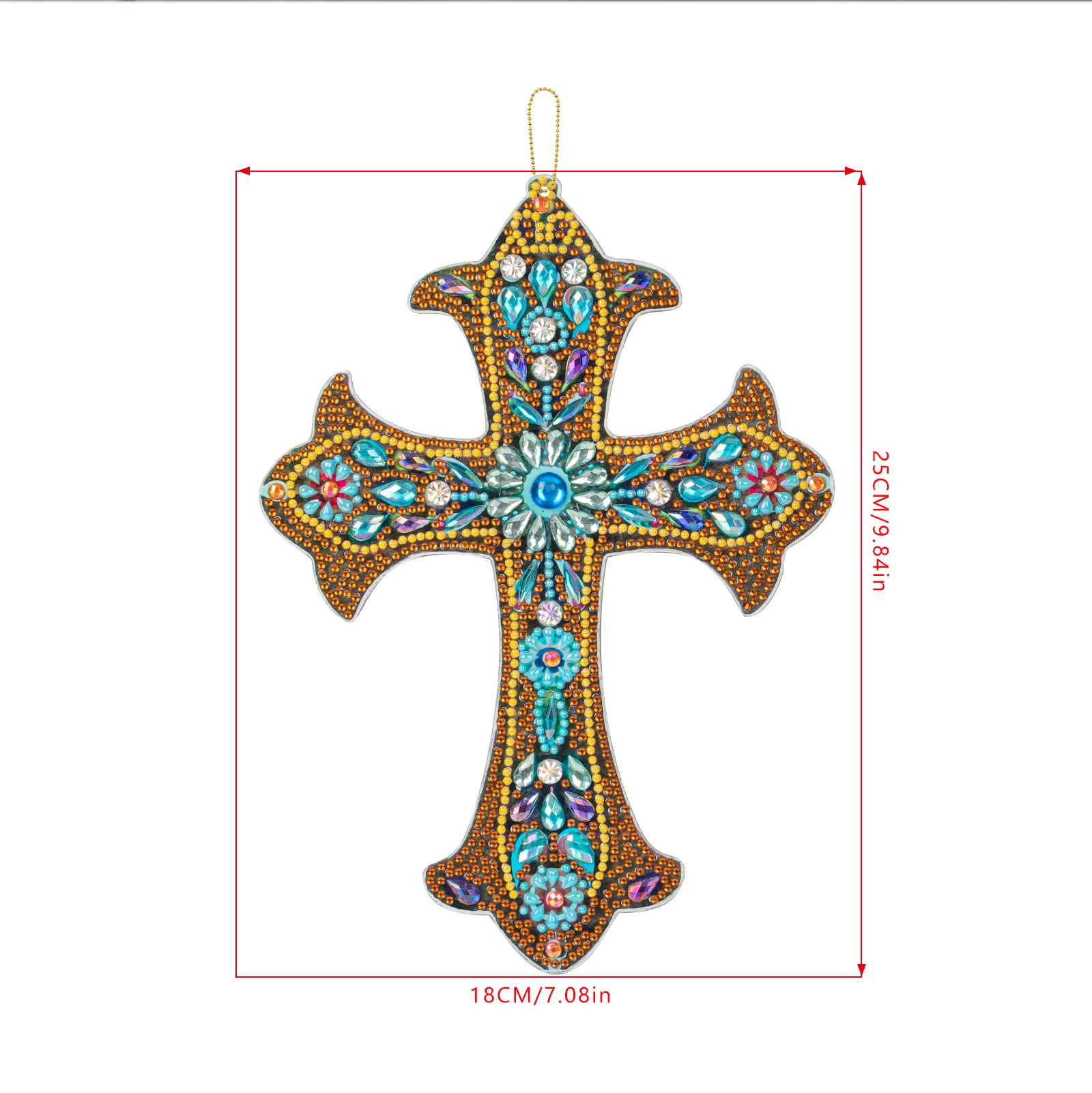 DCIDBEI || Diamond Painting Crocifisso da parete || 17cm*25cm|| croce con pittura diamante perline artigianato cristallo || Decorazione da appendere alla parete della religione di Gesù