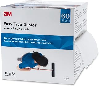 3M Easy Trap Sweep and Dust Sheets, 1 Roll of 60 5" x 6" Sheets, Disposable Easy Sweep Floor Duster, Picks Up 8x More Dirt, Dust, Sand, Hair, Works on Dry or Wet Surfaces, Hardwood Floors, 59032W