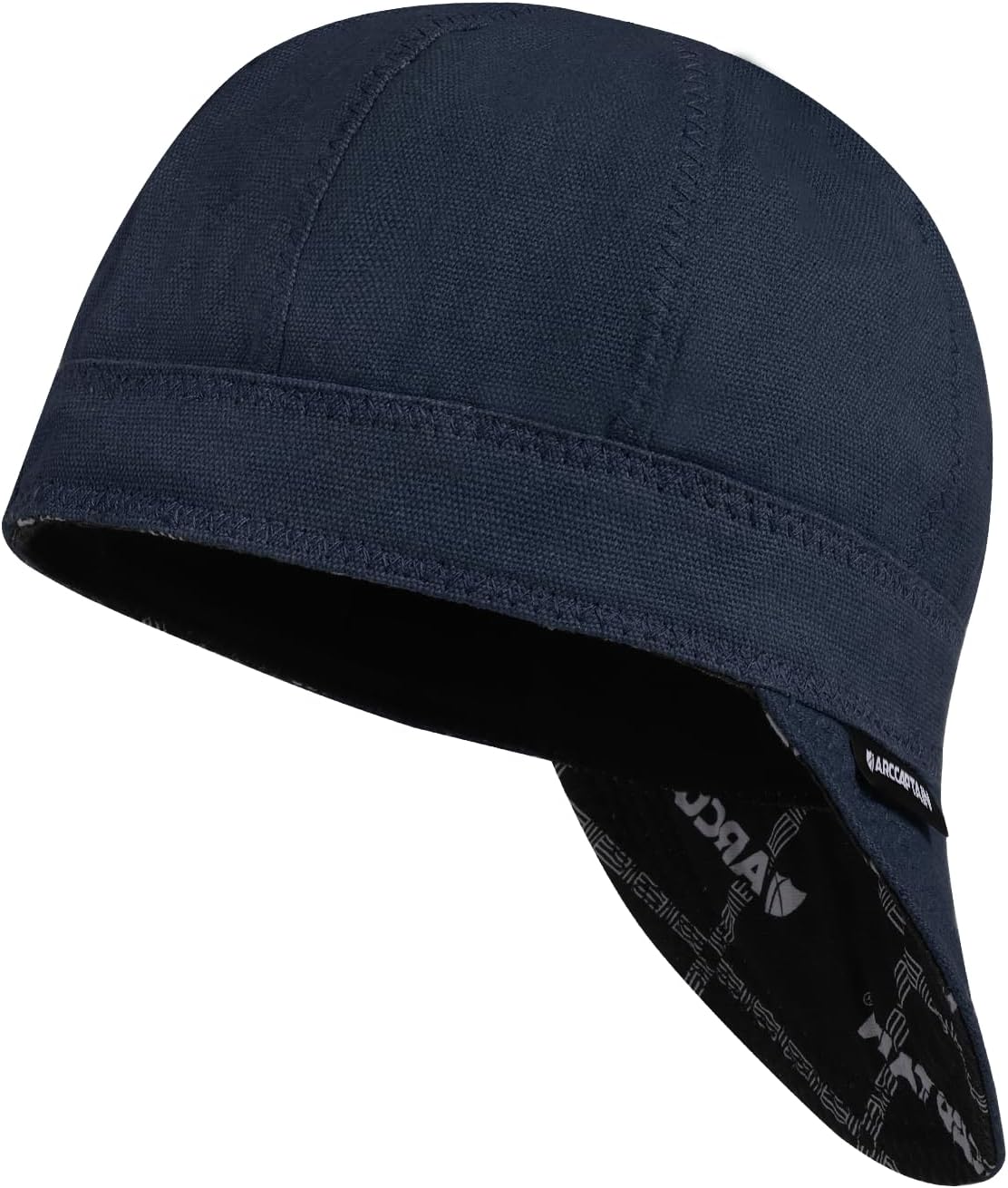 ARCCAPTAIN Reversible Welding Cap, 8 Panel Protective Welders Cap, 10 oz Fireproof Cotton Comforts for Safety and Protection While Welding to Men Women, Deep Blue, 7 1/2