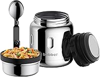 Vista 17 de BOBBER Termo aislado de acero inoxidable de 24 onzas para alimentos calientes con boca extra ancha, cuchara y tazón integrados, mantiene la comida