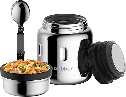 Miniatura 71 de BOBBER Tarro térmico aislado de boca ancha de 24 onzas para sopa y comida caliente, acero inoxidable con cuchara y tazón integrados, mantiene