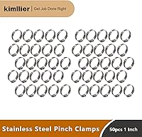 Vista 2 de kimllier 50 abrazaderas de cincha de 1 pulgada, accesorios de acero inoxidable, anillos de crimpado, abrazaderas para conexiones de montaje