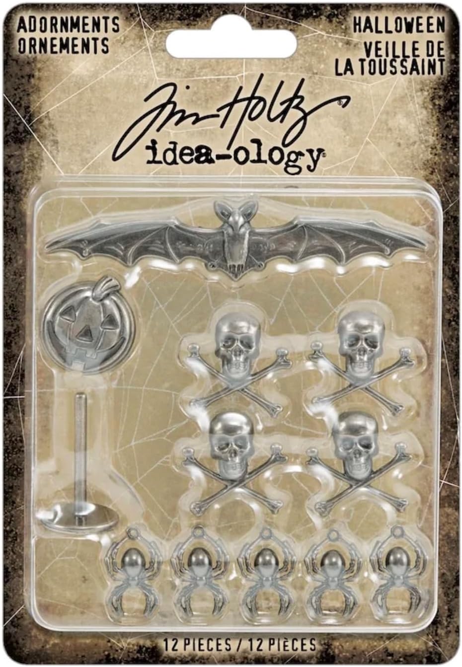 Tim Holtz Idea-Ology Halloween Metal Adornments Bundle, 27 Pieces