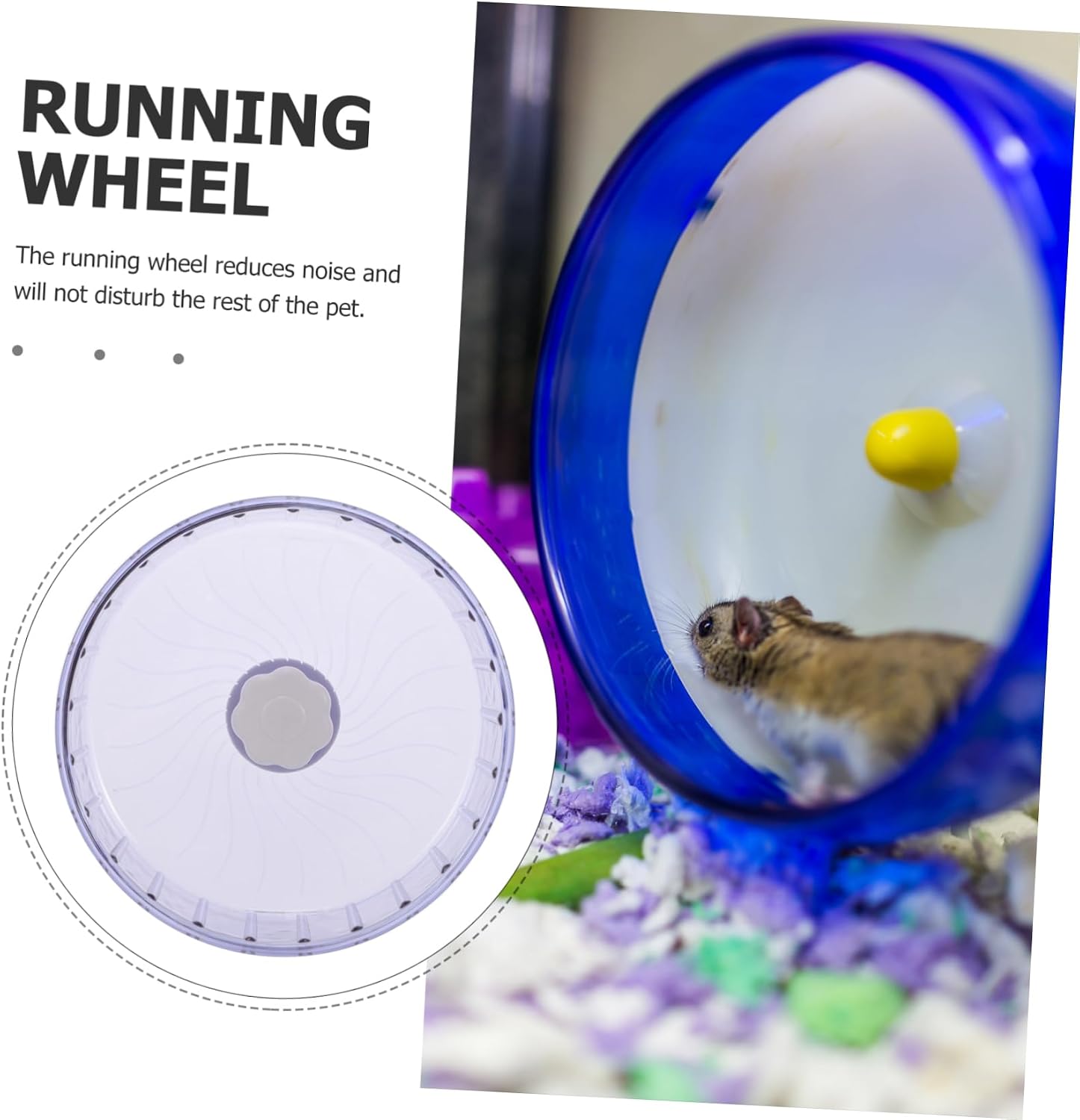 UPKOCH Silent Hamster Running Wheel 5.51 inch Quiet Exercise Wheel for Hamsters Gerbils Hedgehogs Small Pets Cage Play Toy for Daily Activity and Stress Relief