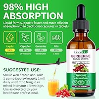 Vista 2 de Suplemento de berberina de alta resistencia, 100% absorción de gotas líquidas de berberina, suplemento líquido de berberina con canela de Ceilán