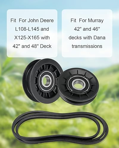 Miniatura 4 de Reemplazo GX20006 GX20286 GX20287 Kit de polea tensora y correa de transmisión para John Deere GX20006 GX20286 GX20287 GX20286-A GX20287-A L100 L110