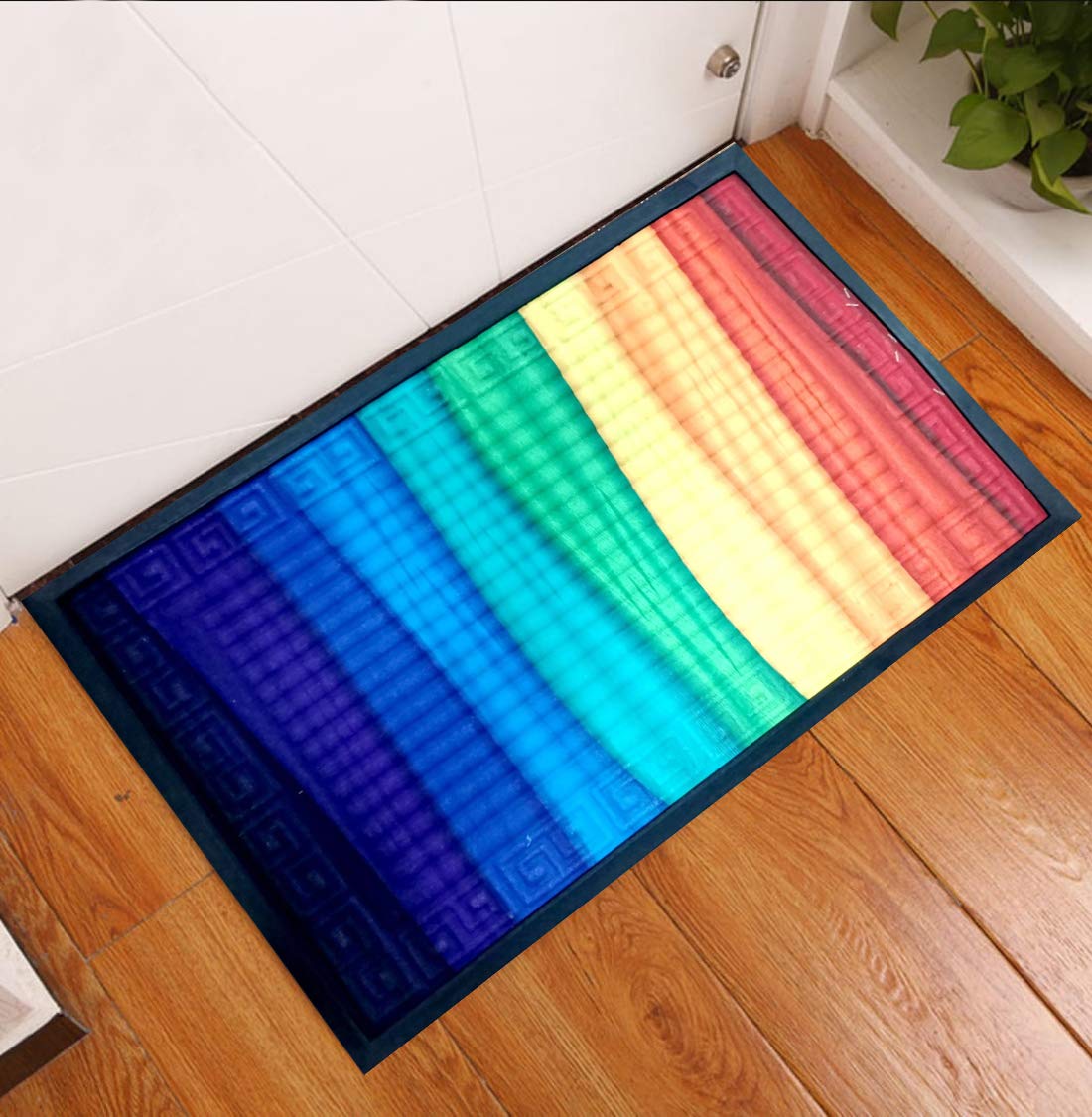 STATUS 3D Printed Digital Home/Living/Lobby/Bathroom/Office Sanatizing Entrance Rubber Door Floor Mat with Anti Slip Backing (15 x 23 Inch)