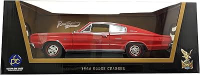 1966 Charger Red 1/18 Diecast Model Car by Road Signature 92638rd