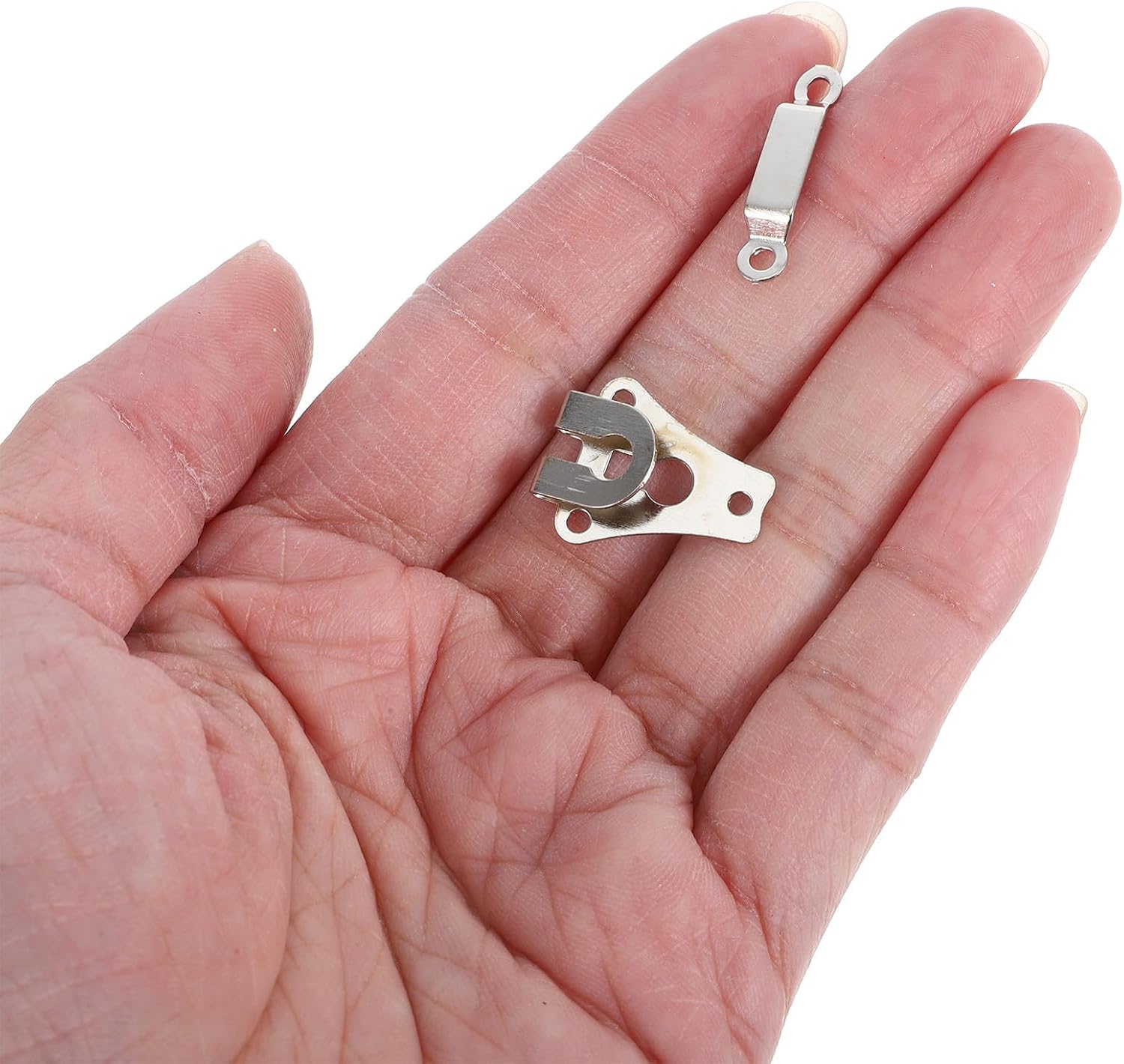 FRCOLOR 288pcs Hook and Eye Sewing Fastener Set for Trousers and Skirts, Silver Copper Metal Waist Adjuster Clips for Clothing Repairs and DIY Crafting