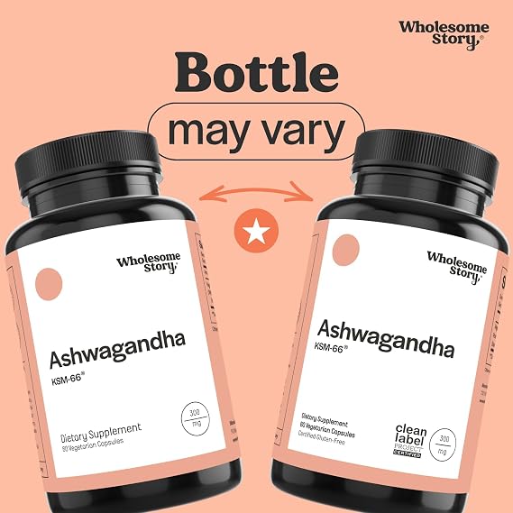 Vegan KSM 66 Ashwagandha Capsules| High Potency 5% Withanolides | Ashwagandha Root Extract Supplements | Ashwagandha 300mg | Stress Management & Well Being Support | 60 Ashwaganda Pills