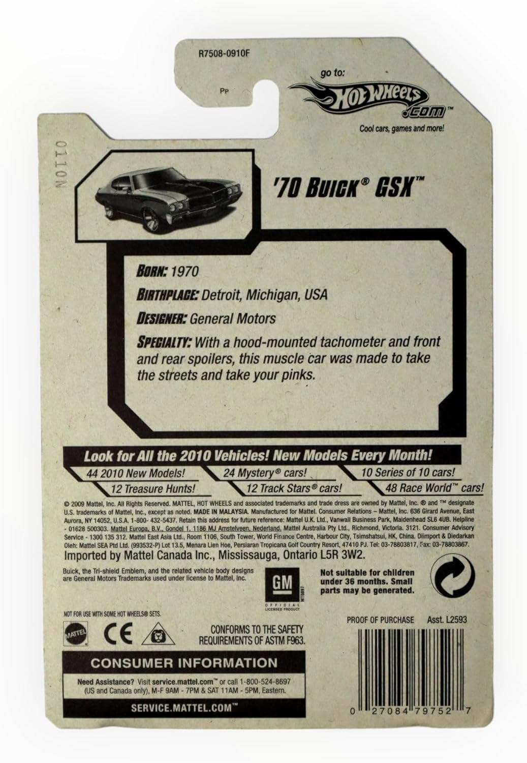 Hot Wheels 2010 70 Buick GSX 05/10 ()