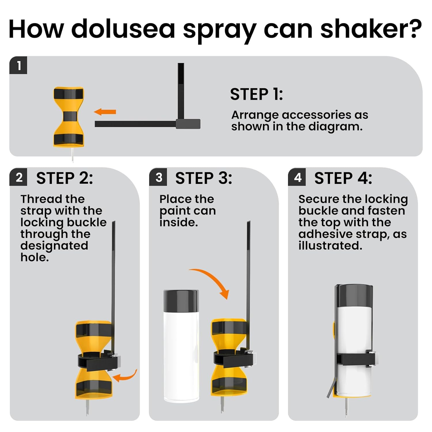 Deerchirp Paint Shaker for Reciprocating Saw, The Original Paint Can Shaker with One-Click Adjustment, Universal Spray Can Paint Mixer Fits 2" to 4" Cans (Orange)