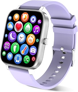TORJALPH Smart Watch for Men Women: 1.83" Full Touch Screen, IP68 Waterproof Fitness Tracker, Heart Rate Sleep Monitor, Bluetooth Call (Light Purple)