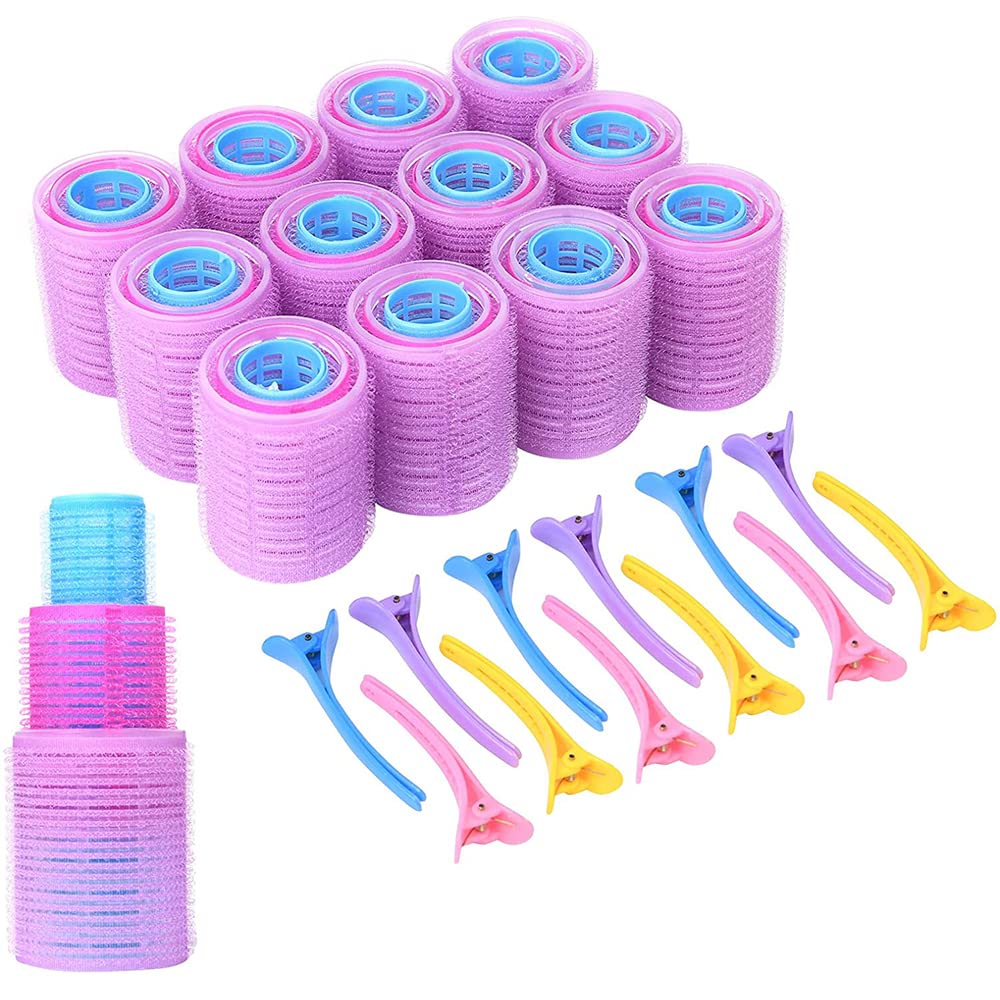 NC Homarket 48Pcs Hair Rollers Set, 36Pcs Self Grip Salon Hairdressing Curlers, Hair Curlers Sets, Heatless Hair curlers with 12pcs Hair Clips