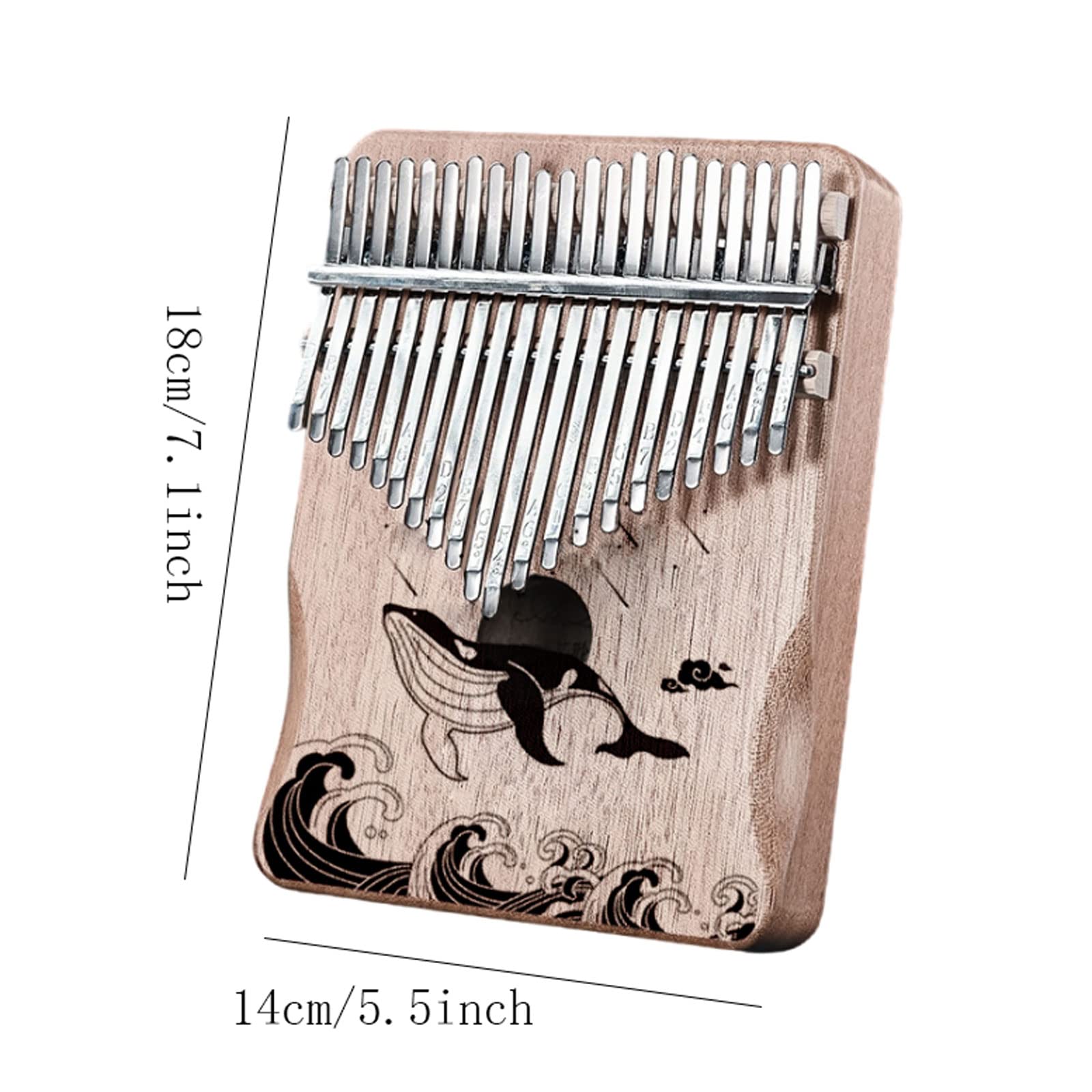 Exquisiter Klang Hölzernes Fingerklavier Finger Percussion Keyboard 21 Tasten Walmuster ， Daumenklaviere Musikinstrumente ， 3 Farben Einfach zu Spielen