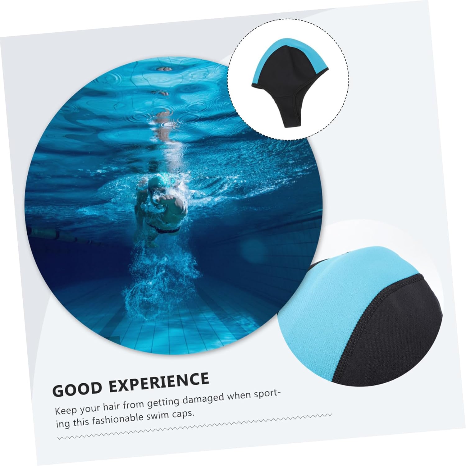 2pcs Diving Hood Rubber Dropshipping Swimming Cap