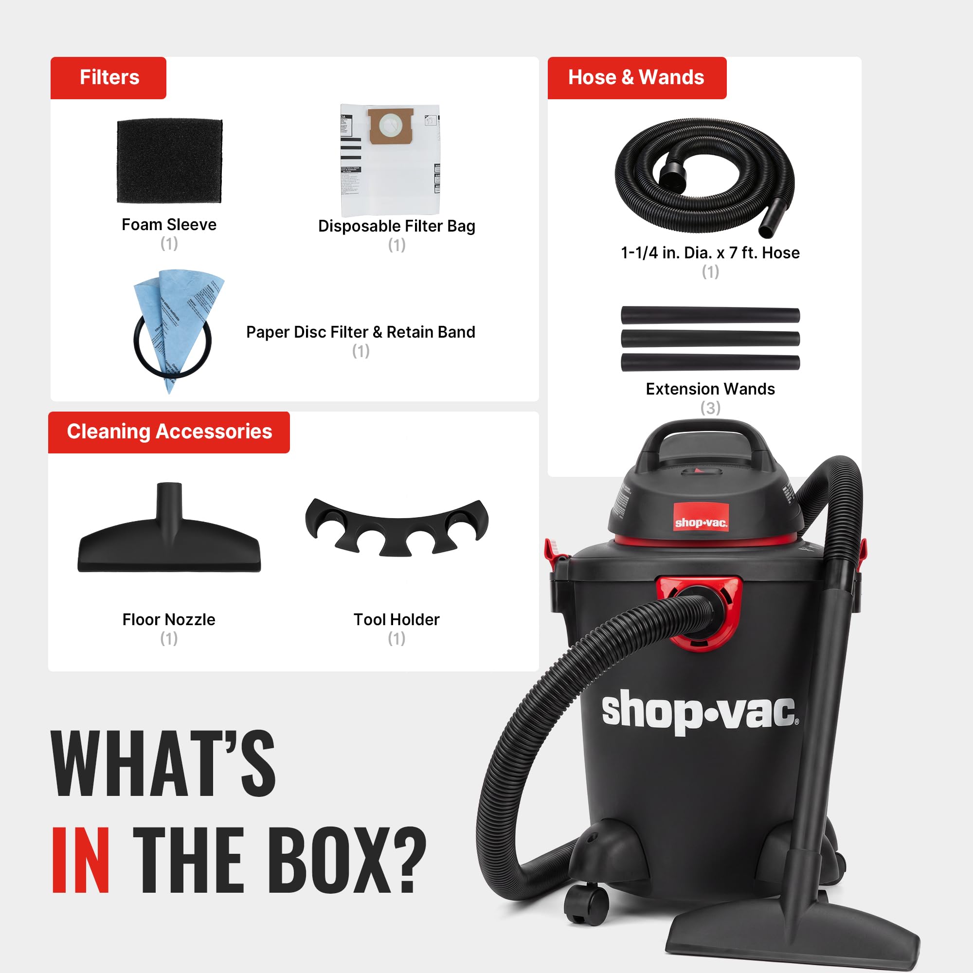 Shop-Vac 6 Gallon Wet/Dry Vacuum - Powerful & Versatile -10