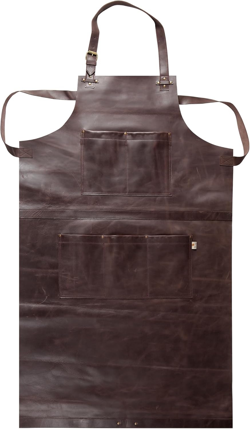 D DOLLY LAMB Leather Aprons - Heat & Flame Resistant Heavy Duty Apron, Adjustable Strap with Multiple Pockets