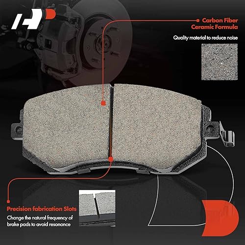 Miniatura 3 de A-Premium Juego de pastillas de freno de disco de cerámica delanteras compatibles con modelos Subaru y Saab seleccionados - OutbackLegacyImpreza