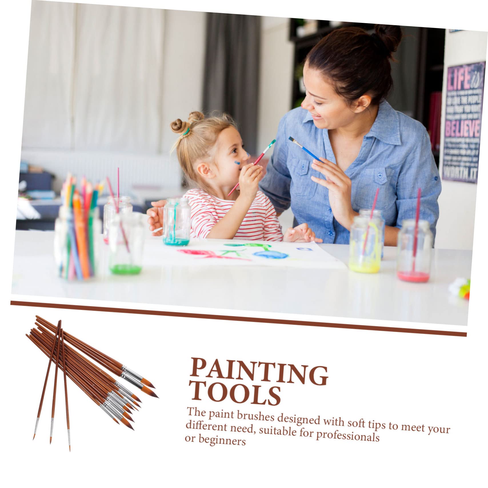 STOBOK 26piezas Pincel De Nylon De Doble Color para Estudiantes De Arte Kit De Pinceles para Acuarela y Pintura Lienzo Ligero y Portátil para Viajes y Bocetos Al Aire