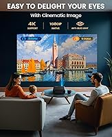 Vista 2 de [Enfoque automático/soporte 4K] Proyector con WiFi 6 y Bluetooth 5.2, 700ANSI nativo 1080P proyector de película para exteriores, WiMiUS P62 Auto 6D