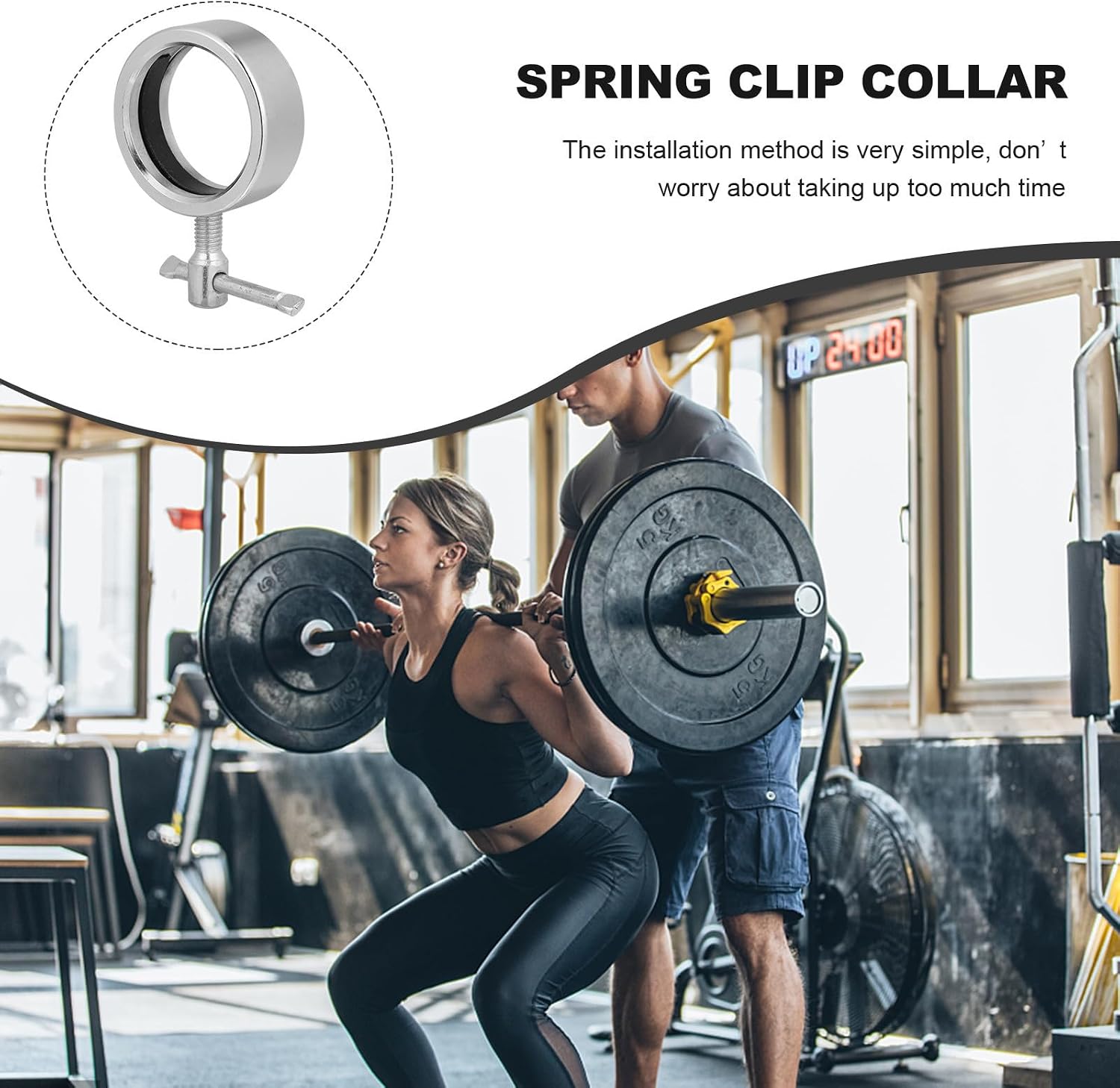Alloy Barbell Collars with High Strength and Durability, Silver Dumbbell Buckle Clips for Secure Weightlifting, for Exercise Bars and Strength Training