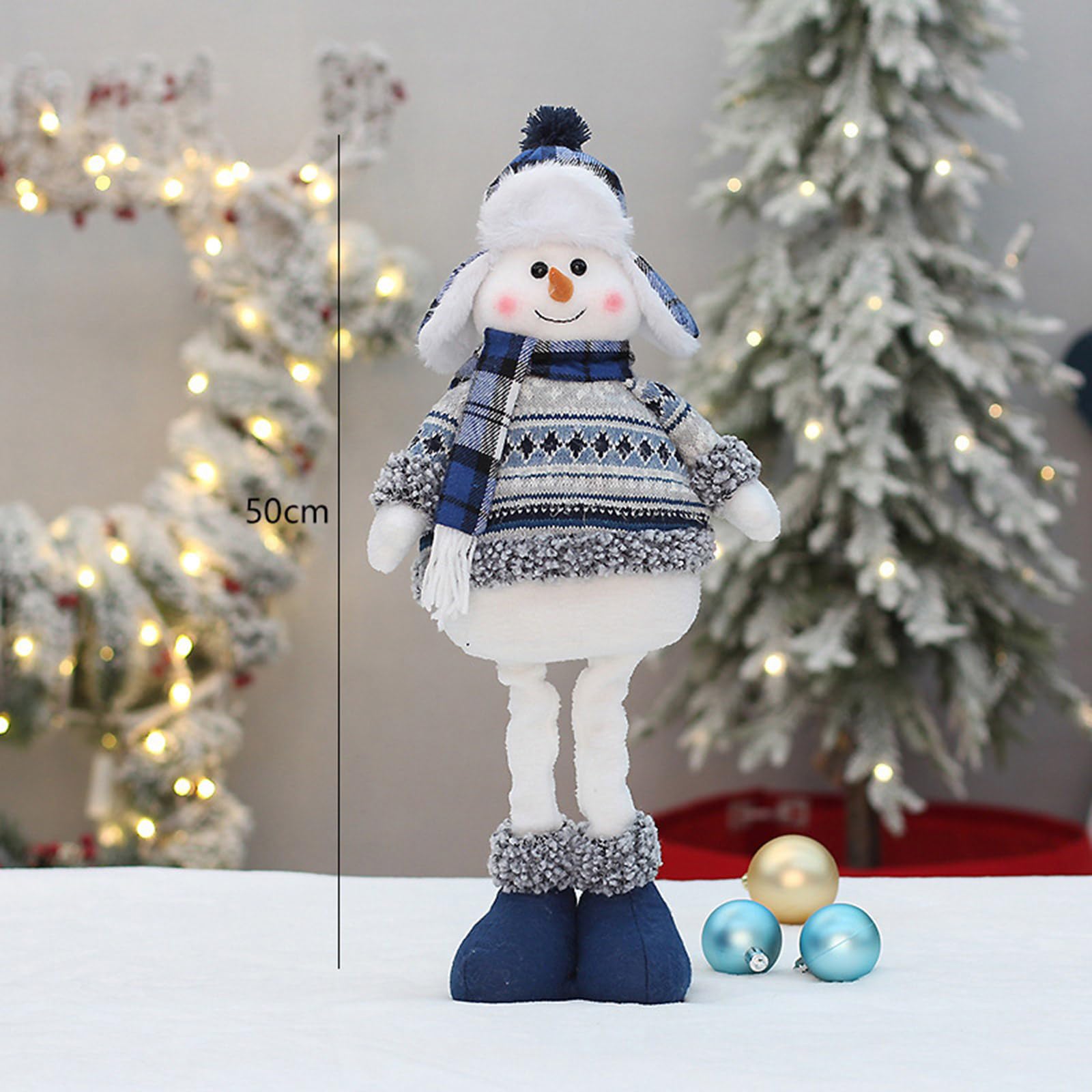 Bella pupazzo di neve in piedi bambola creativa 2024 regalo di Capodanno scalabile pupazzo di neve figura centro commerciale hotel decorazione vacanza pupazzo di neve scalabile bambola in piedi